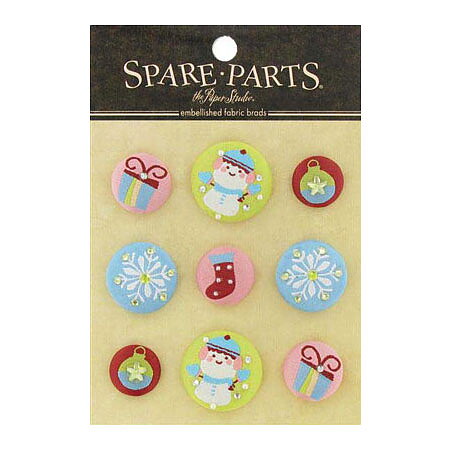 Brads - Spare Parts Fabric Embellished Christmas