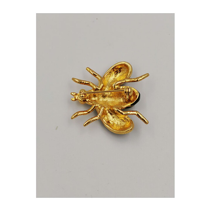 Brooch - Flying Beetle Enamelled with Rhinestones