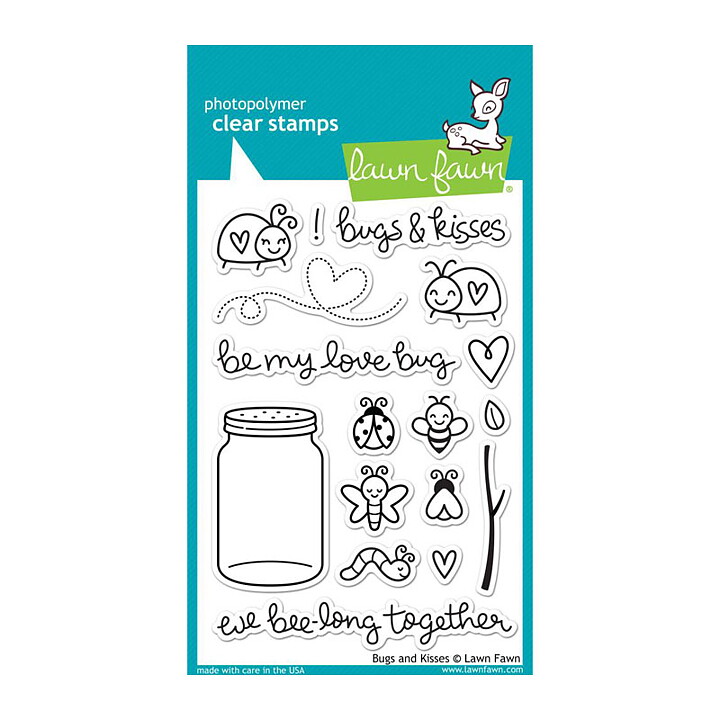Lawn Fawn Clear Stamps 4"X6" - Bugs & Kisses