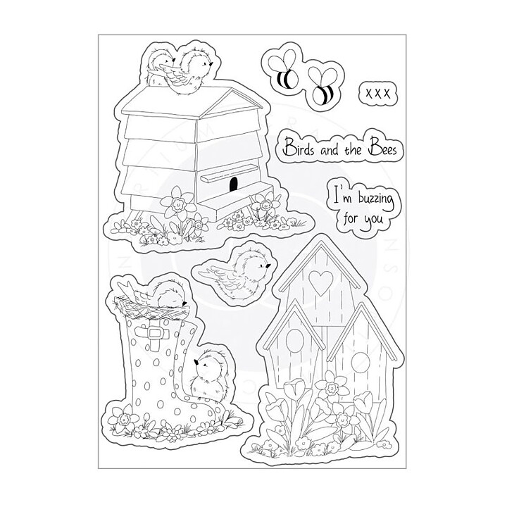 Craft Consortium A5 Clear Stamps - Cottage Garden Birds and the Bees