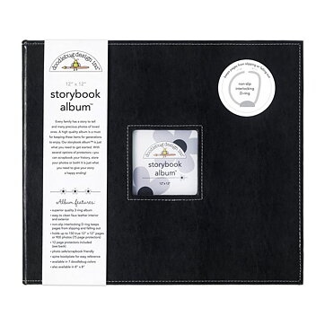 Doodlebug Storybook 12x12 D-Ring Album - Beetle Black