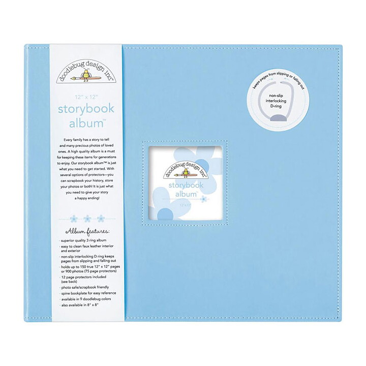 Doodlebug Storybook 12x12 D-Ring Album - Bubble Blue