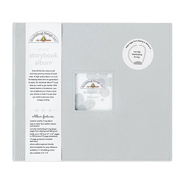 Doodlebug Storybook 12x12 D-Ring Album - Gray