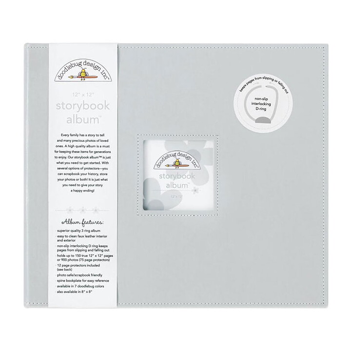 Doodlebug Storybook 12x12 D-Ring Album - Gray