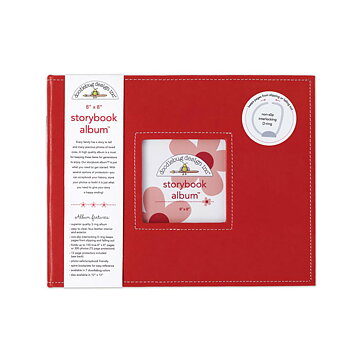 Doodlebug 8x8 Faux Leather D-Ring Album - Ladybug