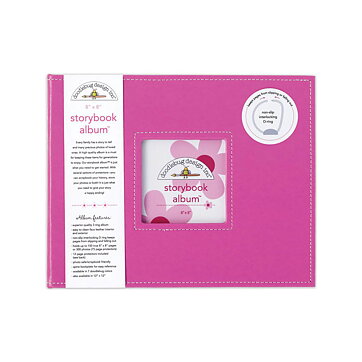 Doodlebug 8x8 Faux Leather D-Ring Album - Bubblegum