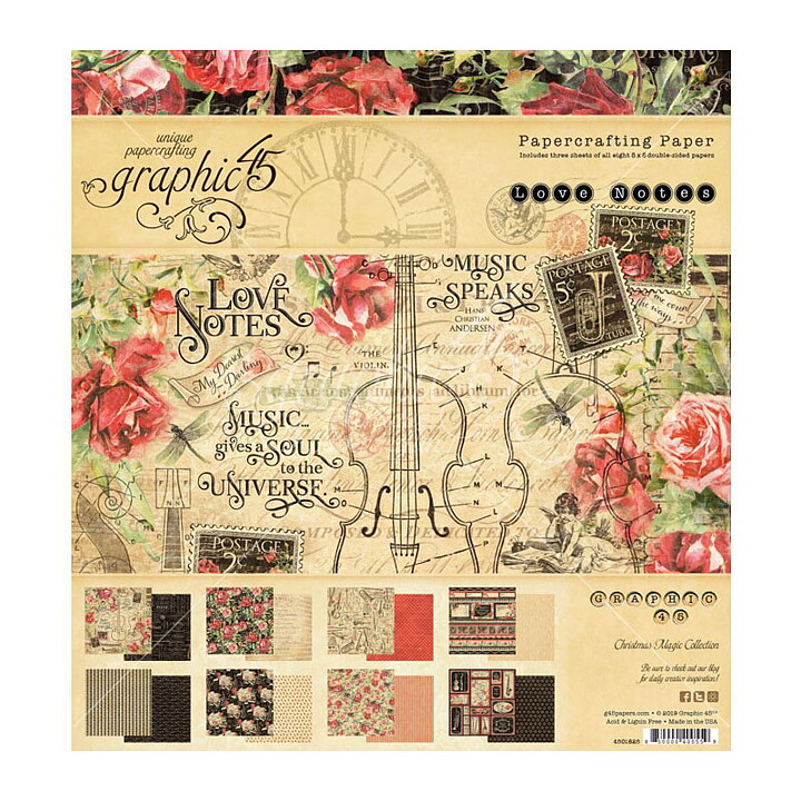 Graphic 45 Paper Pad - Christmas Magic Collection, Love Notes