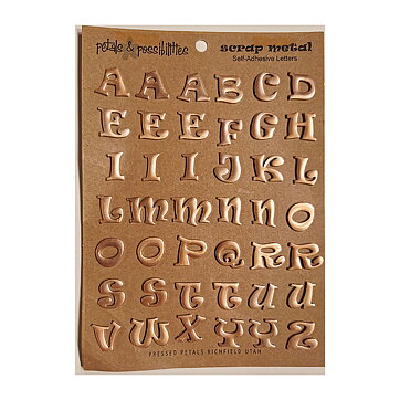 Pressed Petals Scrap Metal - Mini Letters Copper