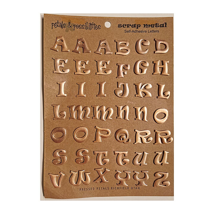 Pressed Petals Scrap Metal - Mini Letters Copper