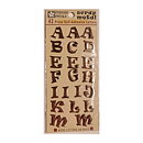 Pressed Petals Scrap Metal - Mini Letters Rustic Gold