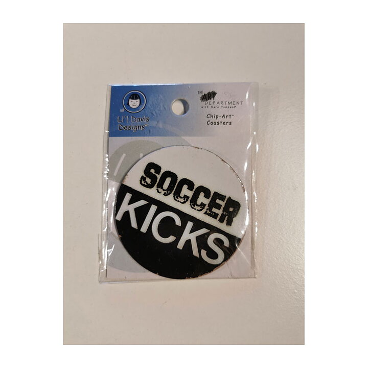 Li'l Davis Designs Chip Art Coasters - Soccer Kicks
