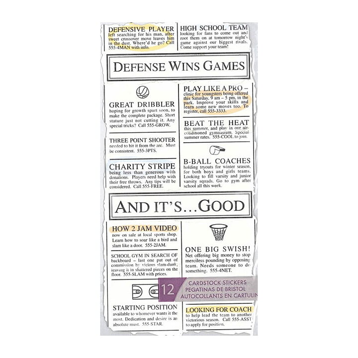 EK Success Sticko Stickers - Classifieds Basketball