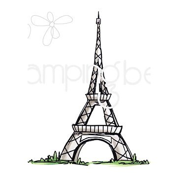 Stamping Bella Cling Rubber Stamps - Rosie & Bernie's Eiffel Tower