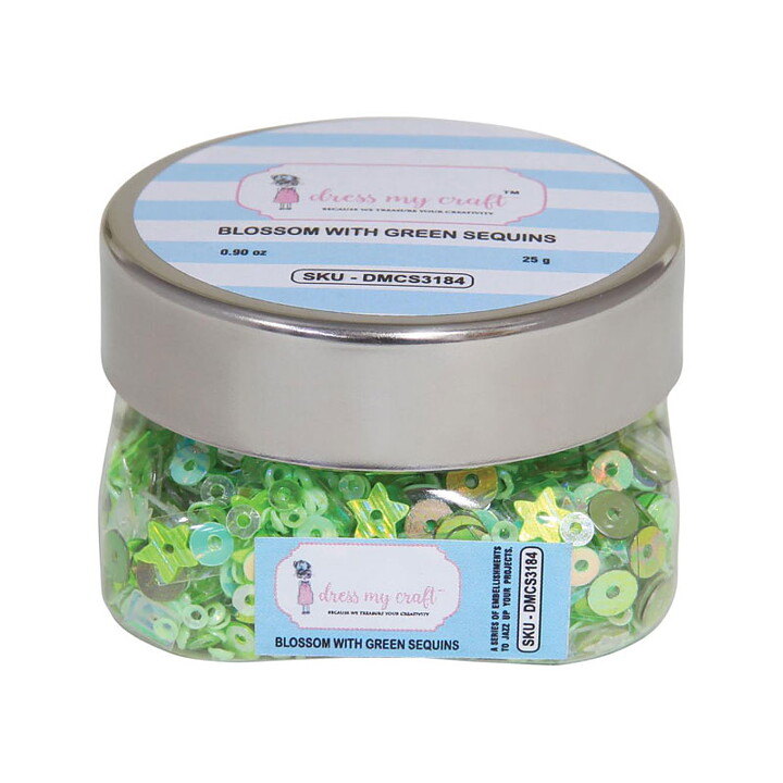 Dress My Craft Sequins - Blossom with Green