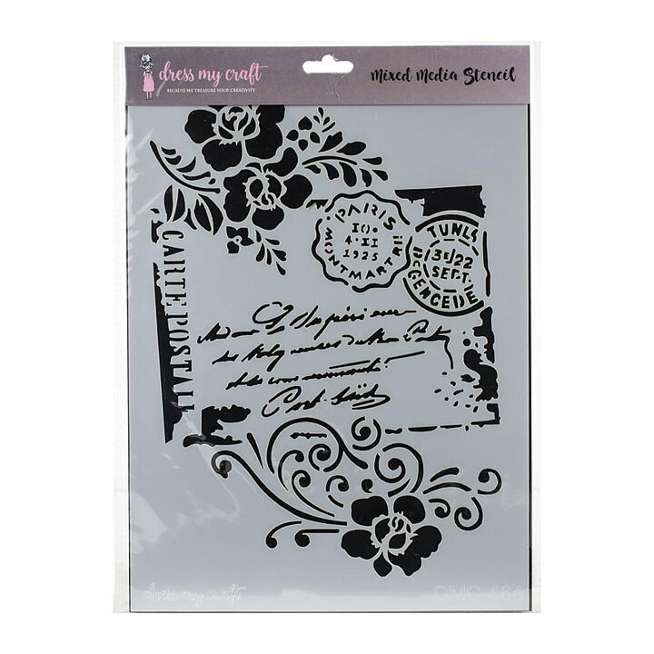 Dress My Craft Stencil A4 - Carte Postal