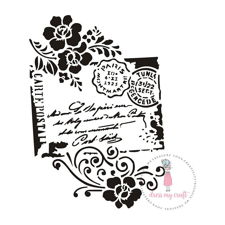 Dress My Craft Stencil A4 - Carte Postal