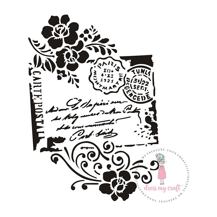 Dress My Craft Stencil A4 - Carte Postal