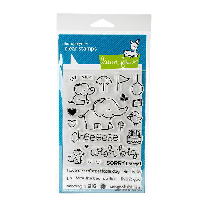 Lawn Fawn Clear Stamps 4"X6" - Elphie Selfie