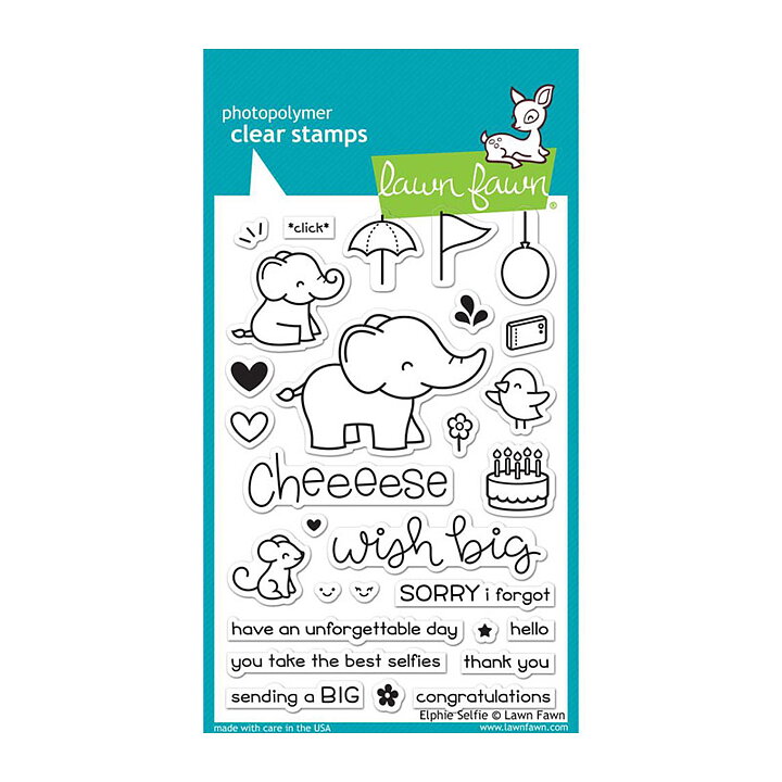 Lawn Fawn Clear Stamps 4"X6" - Elphie Selfie
