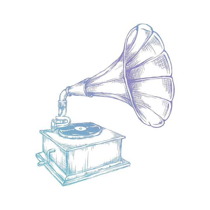 Couture Creations Mini Clear Stamps - Men's Stamps Phonograph