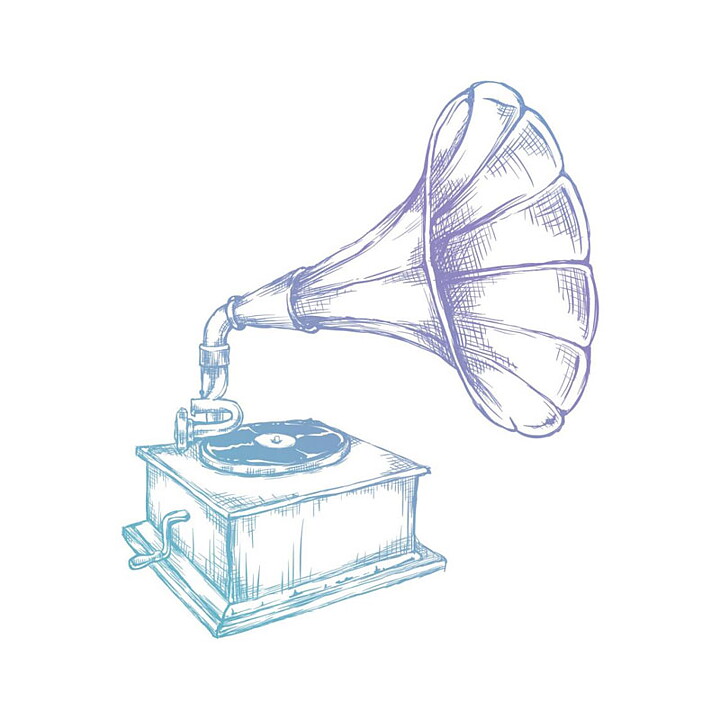 Couture Creations Mini Clear Stamps - Men's Stamps Phonograph