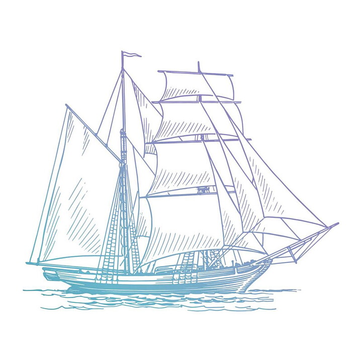 Couture Creations Mini Clear Stamps - Men's Stamps Hatched Tallship