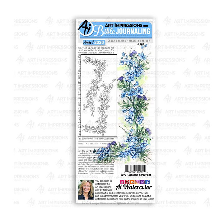 Art Impressions Clear Stamps Bible Journaling - Blossom Border Set