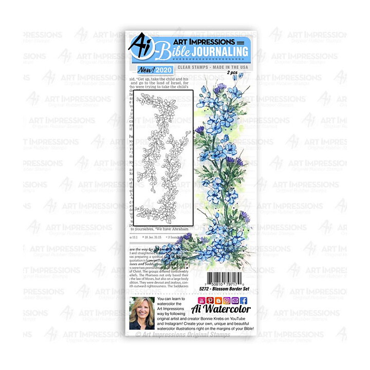 Art Impressions Clear Stamps Bible Journaling - Blossom Border Set