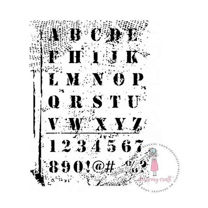 Dress My Craft Stencil A4 - Grungy Alphabets