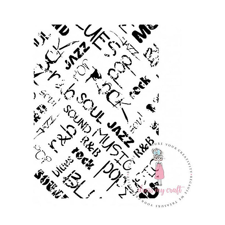 Dress My Craft Stencil A4 - Vintage Script Words