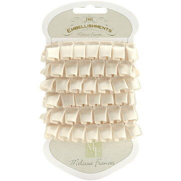 Melissa Frances Pleated Satin Ribbon - Cream