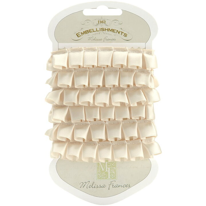Melissa Frances Pleated Satin Ribbon - Cream