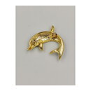 Brooch Attwood & Sawyer - Dolphin Enamelled with Rhinestones