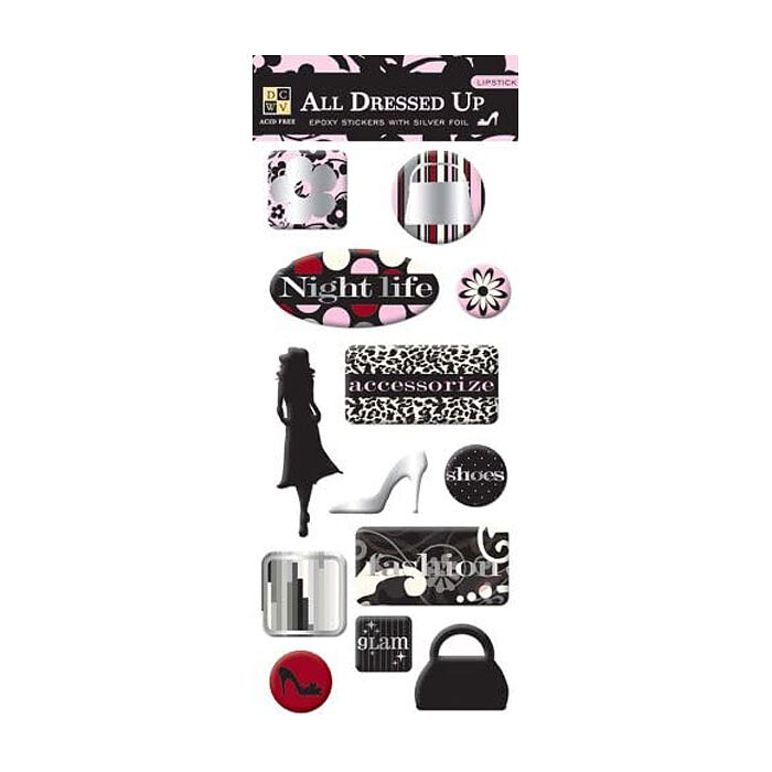 DCWV Stickers All Dressed Up - Lipstick 1