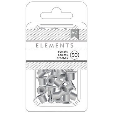 American Crafts Elements - Eyelets 50 Pack Silver