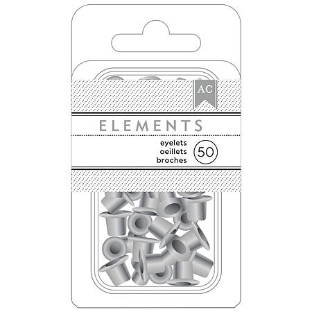 American Crafts Elements - Eyelets 50 Pack Silver