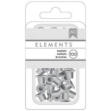 American Crafts Elements - Eyelets 100 Pack Silver