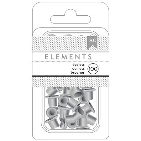 American Crafts Elements - Eyelets 100 Pack Silver