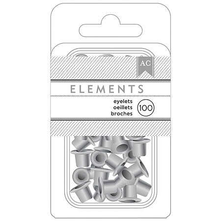 American Crafts Elements - Eyelets 100 Pack Silver