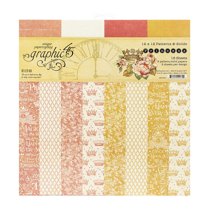 Graphic 45 Paper Pad - Princess Patterns & Solids
