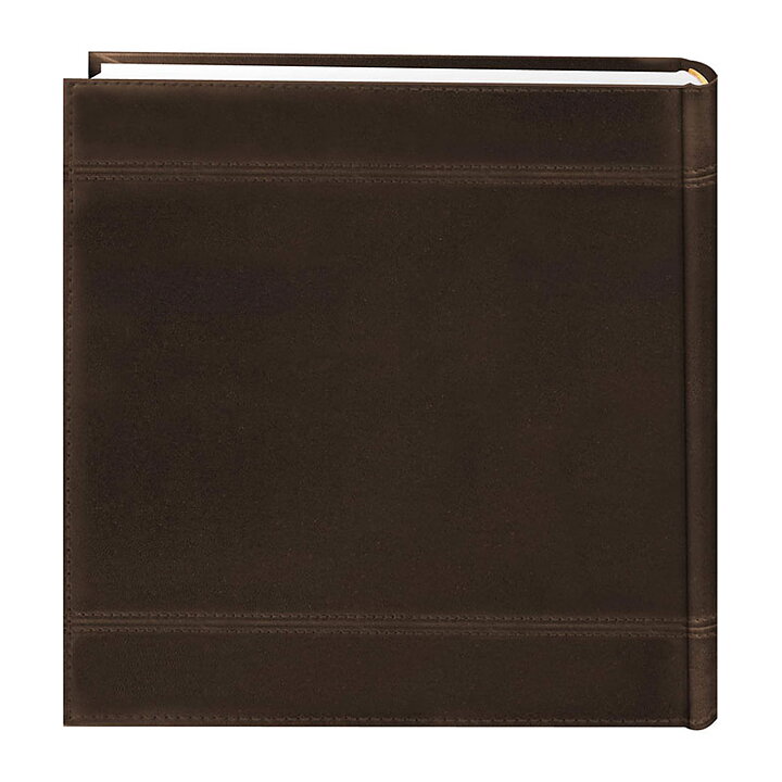 Pioneer 8x8 Embroidered Scroll Leatherette Photo Album - Brown