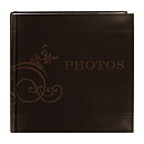 Pioneer 8x8 Embroidered Scroll Leatherette Photo Album - Brown
