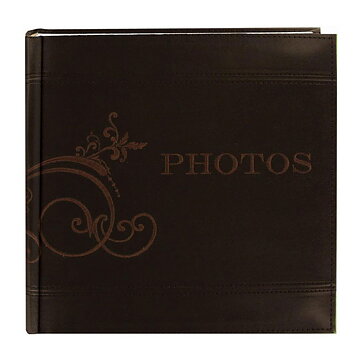Pioneer 8x8 Embroidered Scroll Leatherette Photo Album - Brown