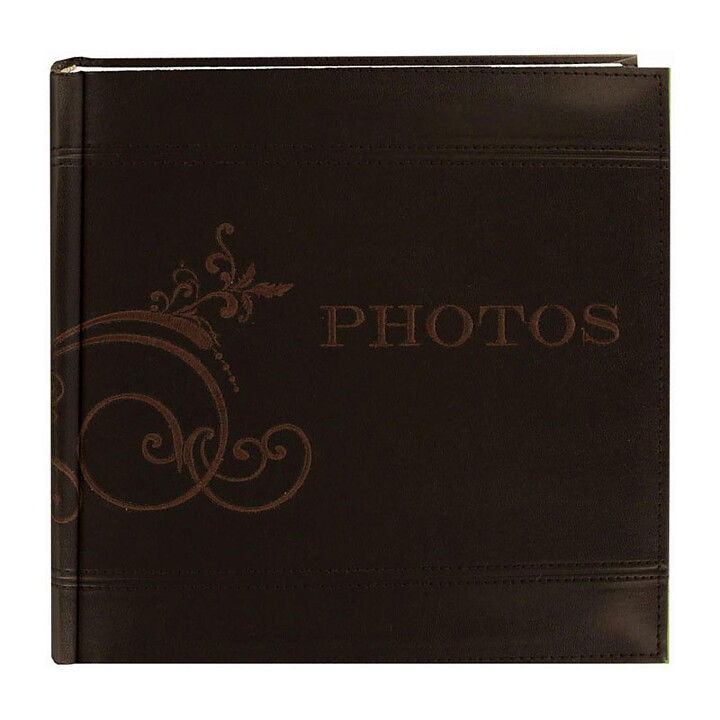 Pioneer 8x8 Embroidered Scroll Leatherette Photo Album - Brown