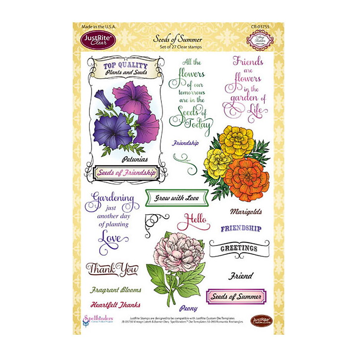 JustRite Papercraft Clear Stamps - Seeds of Summer