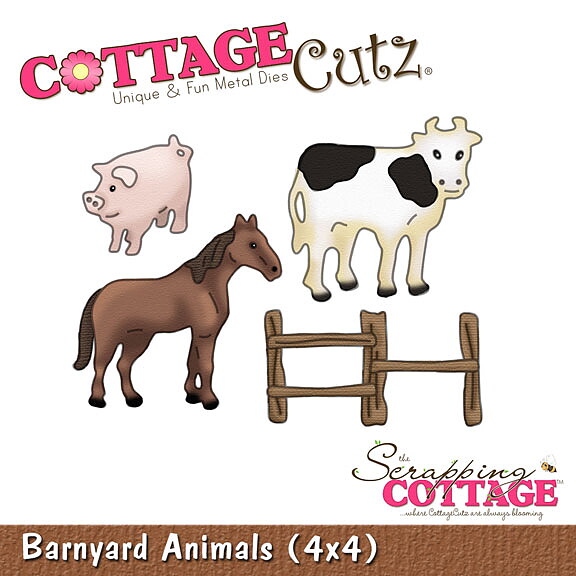 Cottage Cutz Dies 4x4 Animals Barnyard