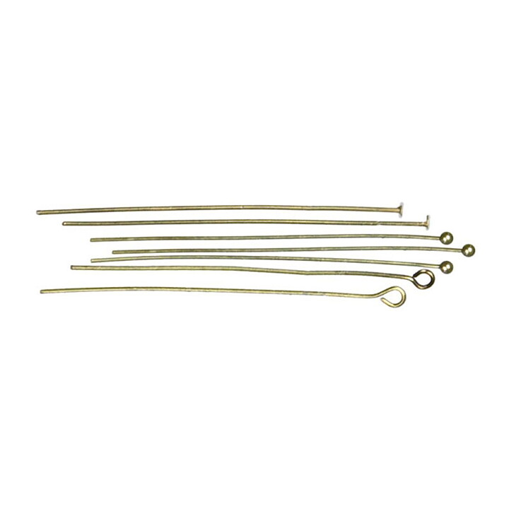 Cousin Basic Metal Findings - Antique Gold Head & Eye Pins 51 mm