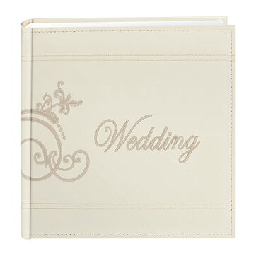 Pioneer 8x8 Embroidered Scroll Leatherette Photo Album - Wedding Ivory