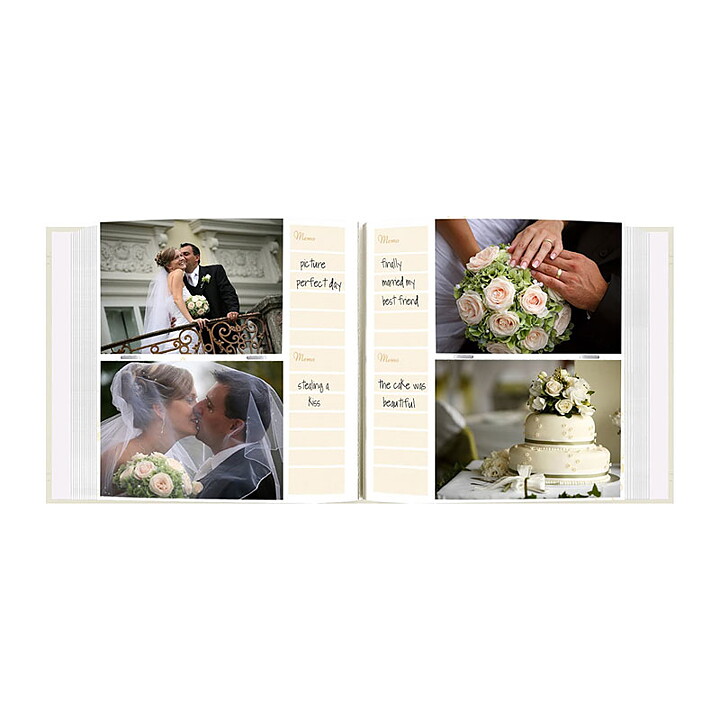 Pioneer 8x8 Embroidered Scroll Leatherette Photo Album - Wedding Ivory