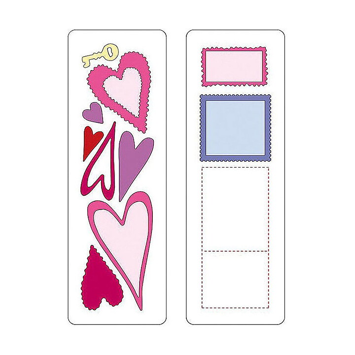Provo Craft Cuttlebug Die 2x6+2x6 - Hearts & Stamps 37-1115